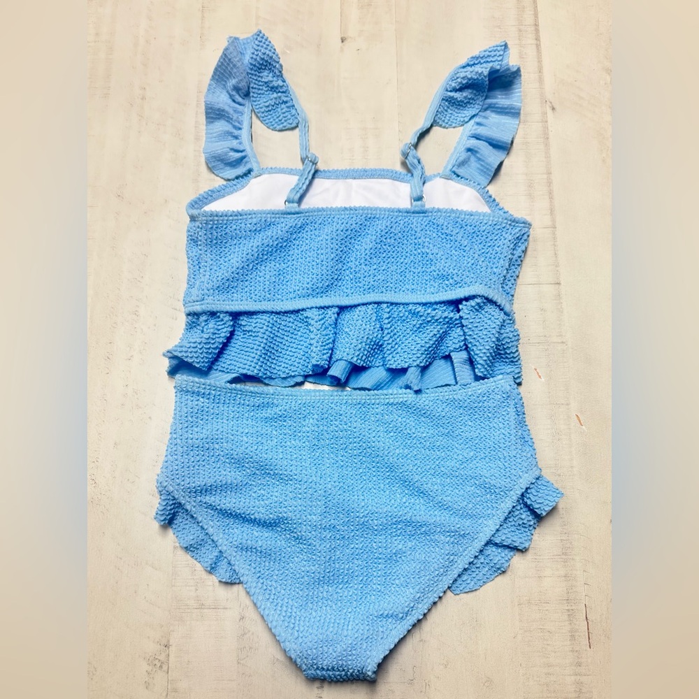 BOGO Girl's 2 Piece Bathing Suit Ruffle Trim Summer Bikini Swimsuit size 12Y - Picture 3 of 11